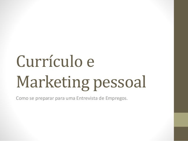 Apresentacao pessoal curriculo