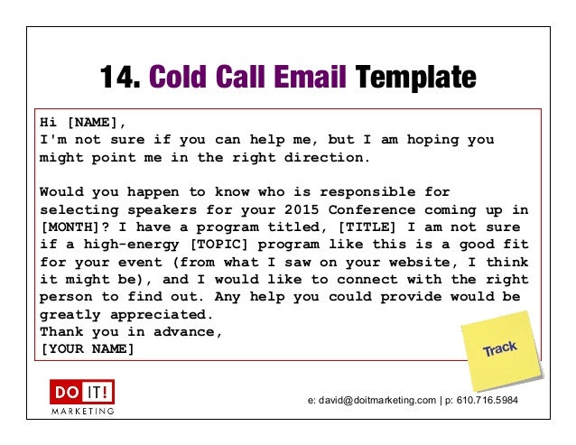 Email Cold Call Template marketing and sales accelerator for thought leading