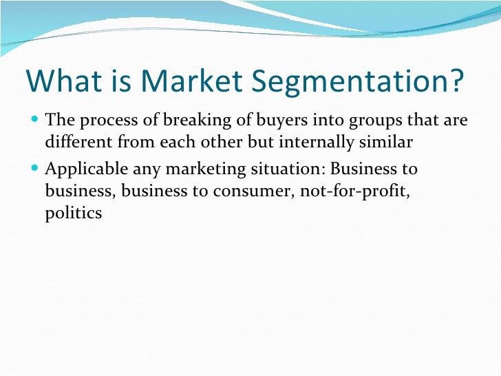Market segmentation essay