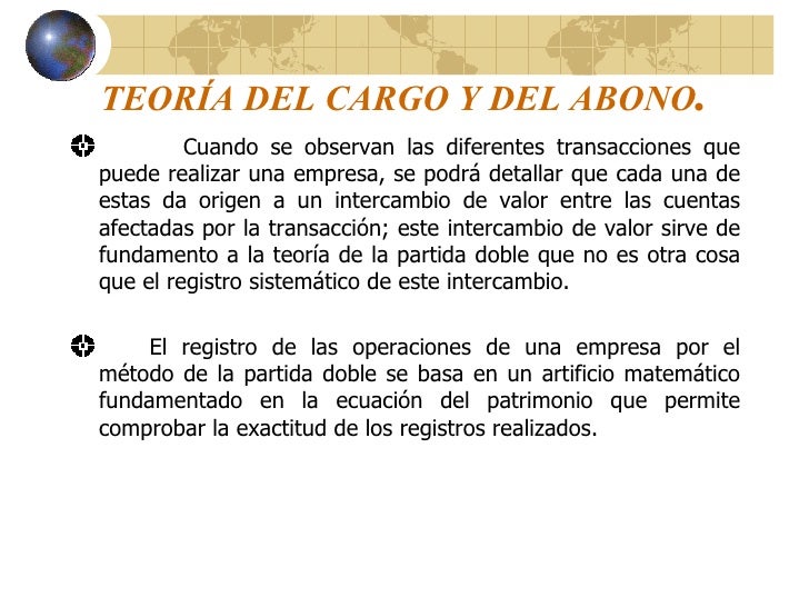 CARGO Y ABONO cargo y abono: