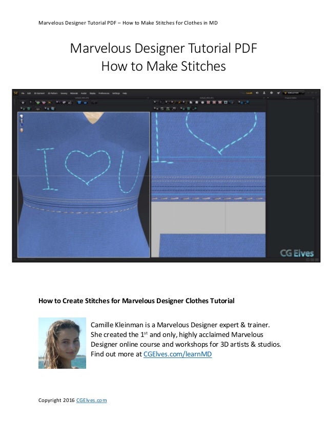 Marvelous Designer Tutorial PDF – How to Make Stitches for Clothes ...