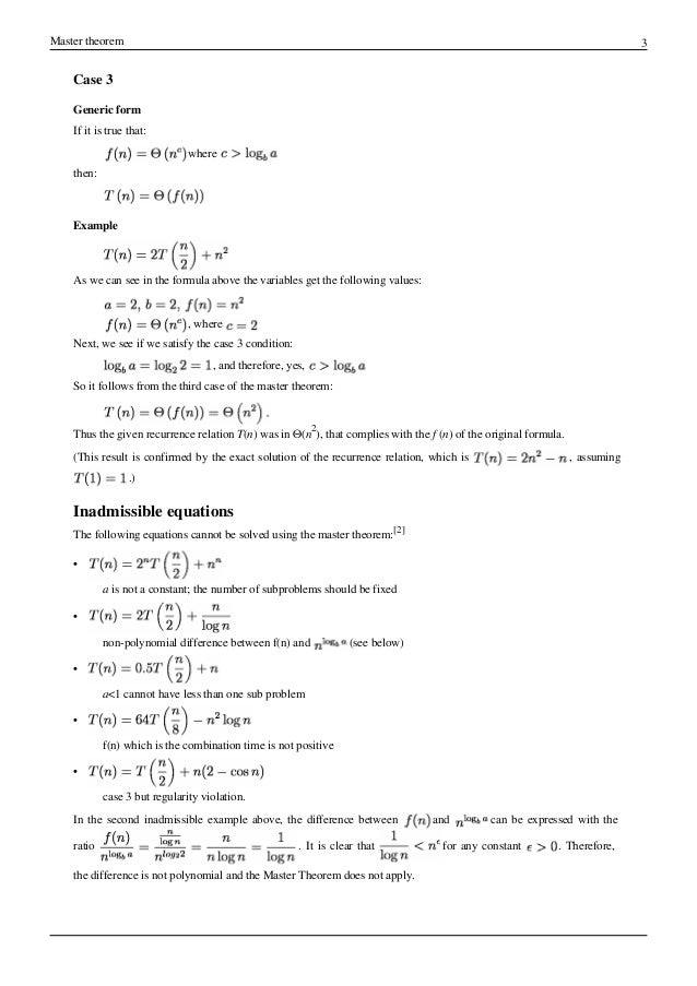 Master theorem