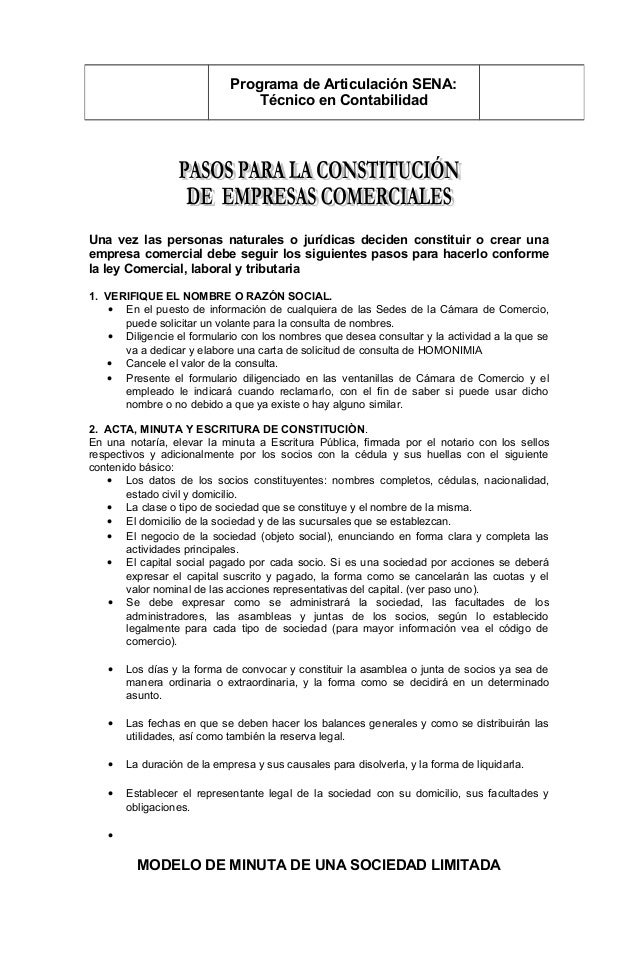 LEGALES DE CONSTITUCION DE LA EMPRESA legales de constitucion de la empresa: