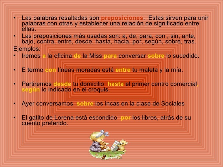 Características de la preposición