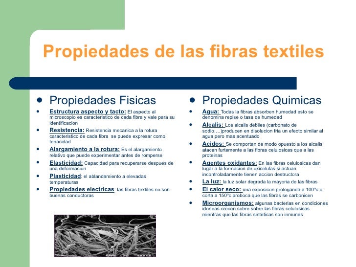 Resultado de imagen para propiedades de las fibras