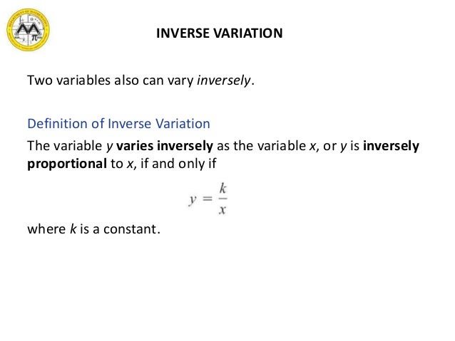 if y varies inversely as x