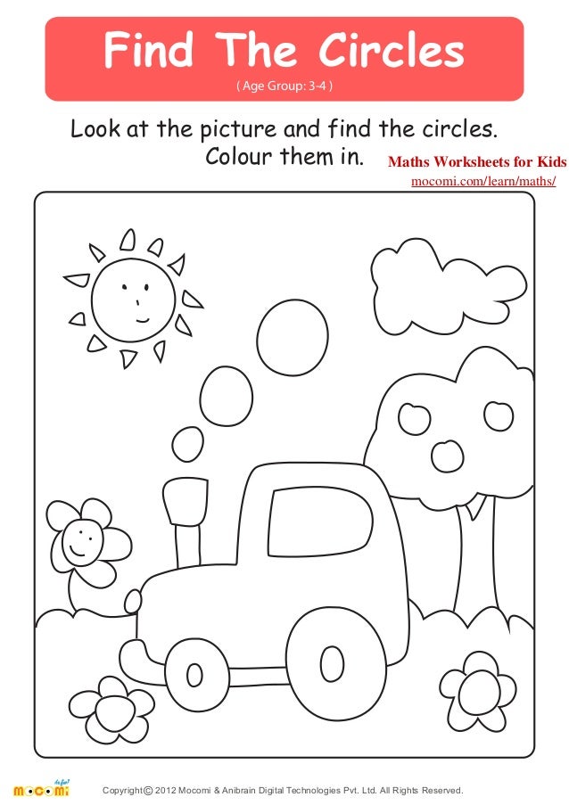 Find The Circles – Maths Worksheets for Kids – Mocomi.com