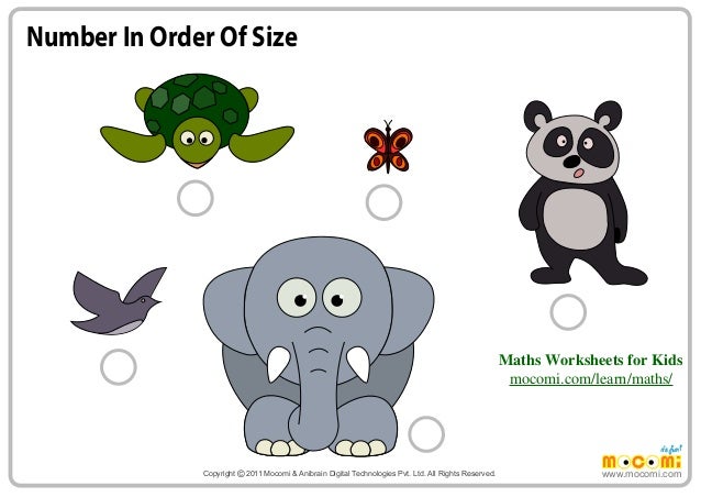 Number In Order of Size – Maths Worksheets for Kids – Mocomi.com