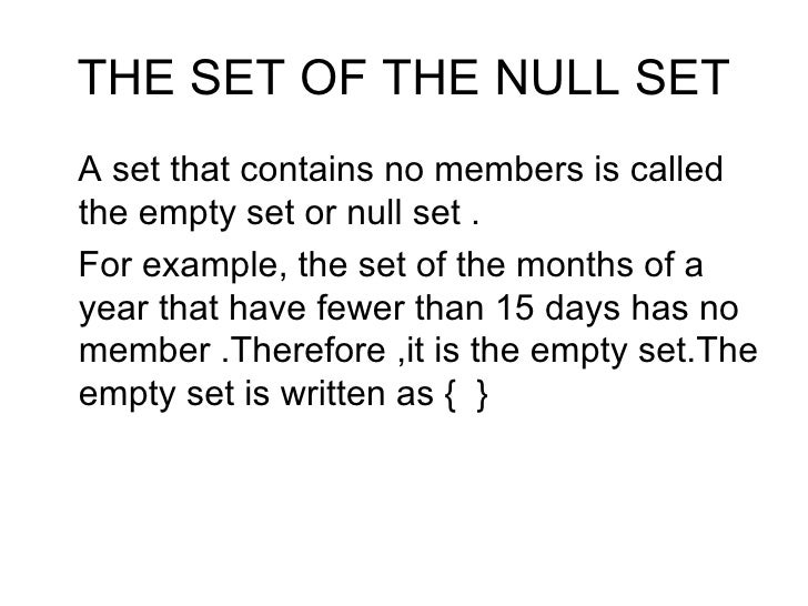 what is null set in math definition