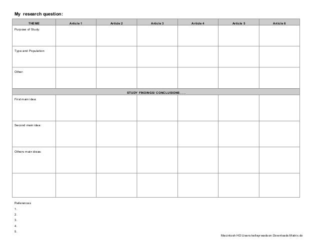 literature review matrix template