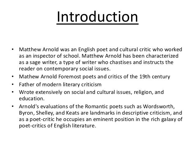 Matthew Arnold morality analysis Matthew Arnold morality analysis