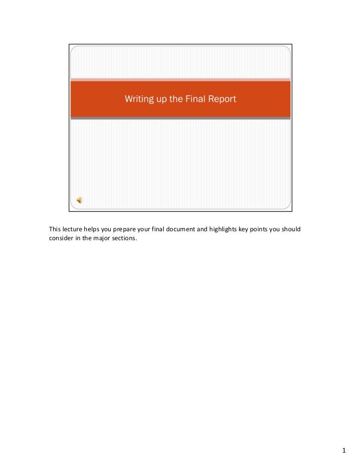 writing up a report writing up a report