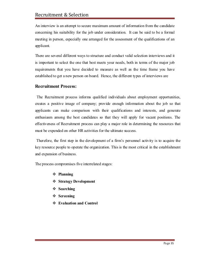 Literature Review Of Recruitment And Selection