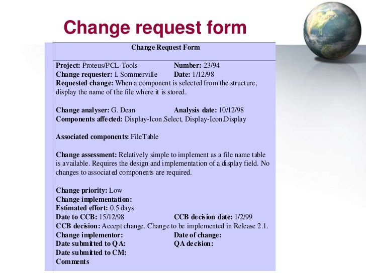 change request ...