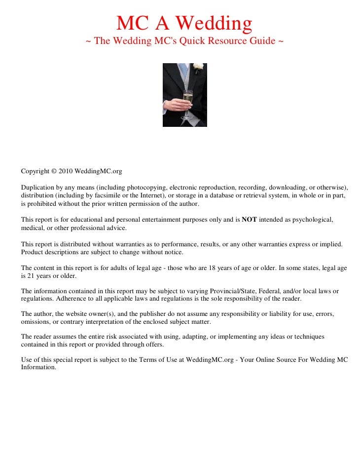 Wedding Speech Mc