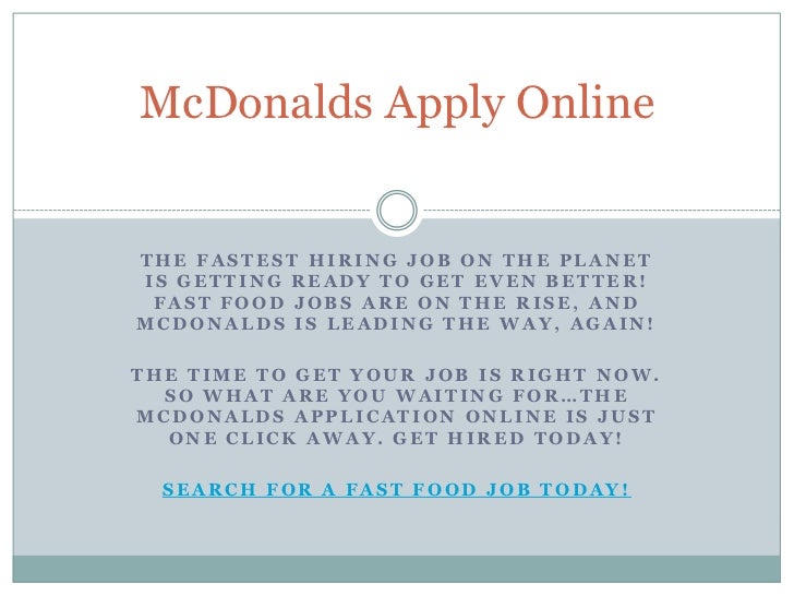 McDonalds Apply Online McDonalds Apply Online