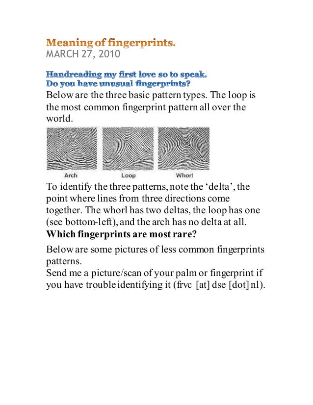 Meaning of fingerprints