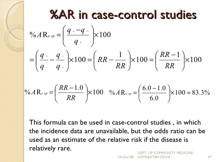 Odds ratio calculator for case control study