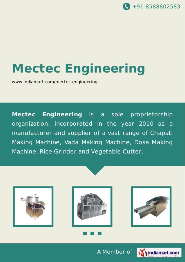 Mectec Engineering, Coimbatore, Fully Automatic Chapati Making Machi…