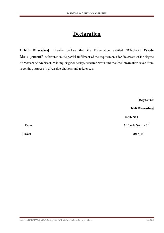 Dissertation On Solid Waste Management