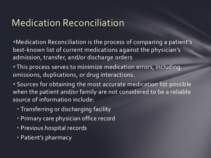 Medication reconciliation