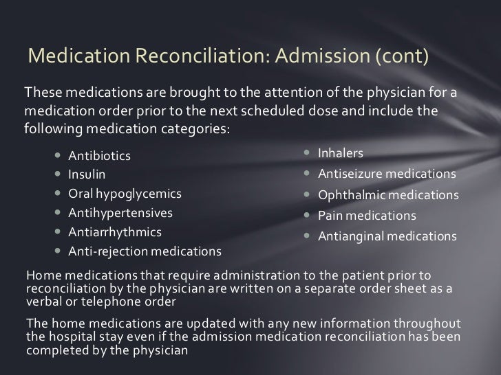 Medication reconciliation