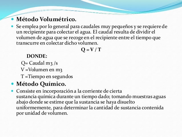 Medicion del caudal por aforo del rio