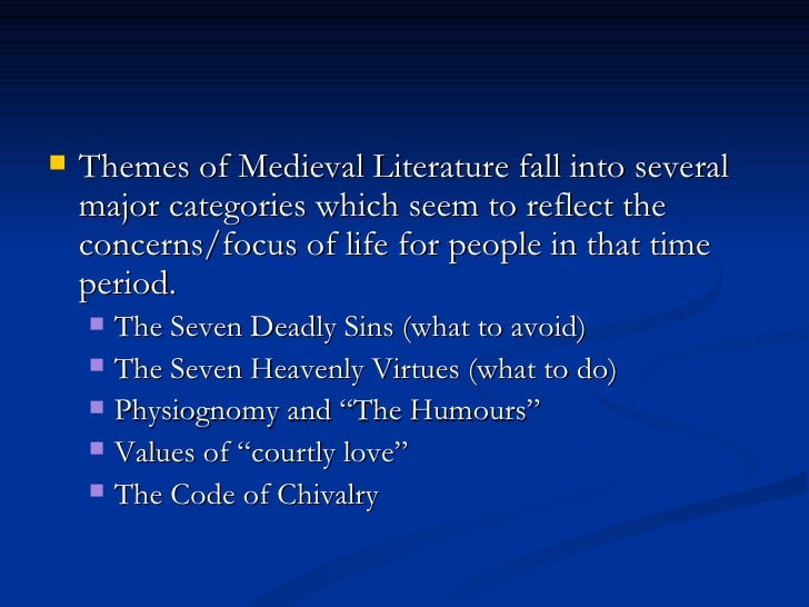 Themes Renaissance Literature | medieval literature Themes Renaissance Literature | medieval literature