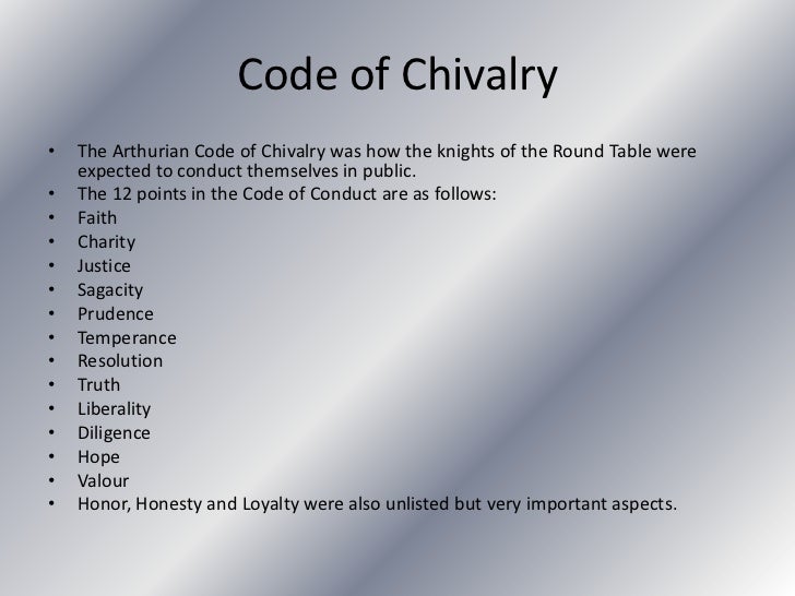 chivalry code of conduct in the 1800s