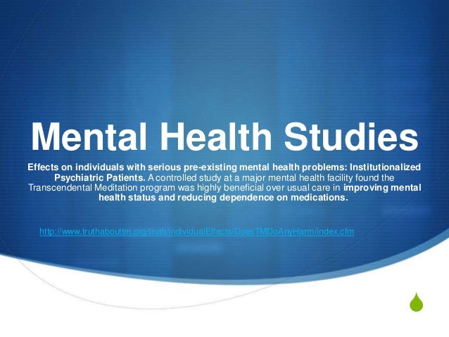 Mental Health Outcomes  - The Initial Sample Was 70