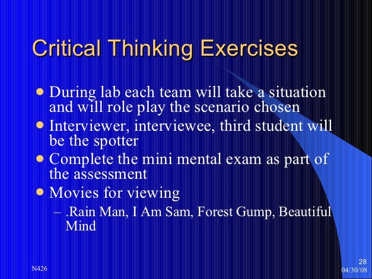 Critical thinking nurses exercises
