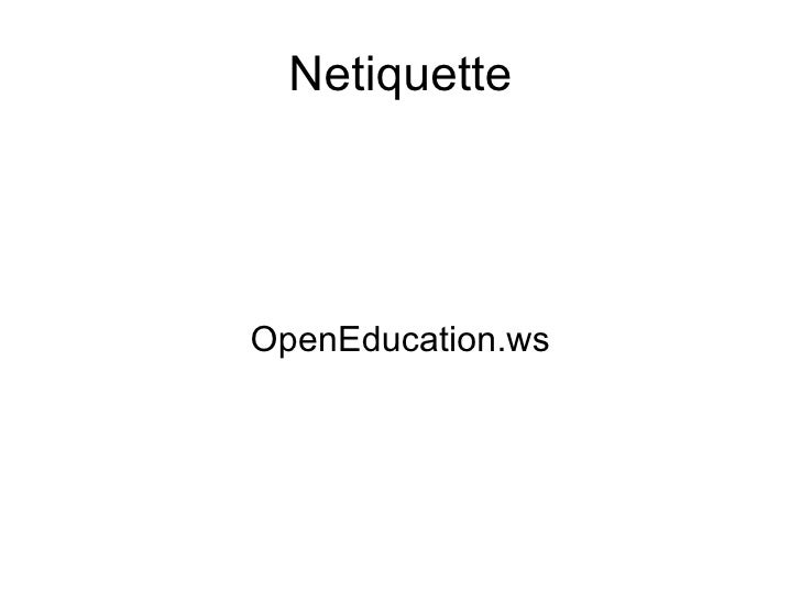 Message board netiquette