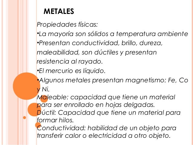 Metales, metaloides y no metales