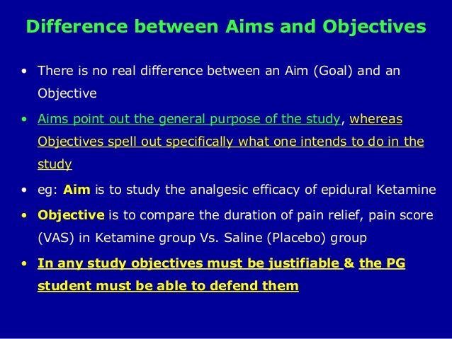 What are aims and objectives?