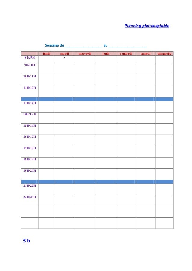 exemple de planning en 10h