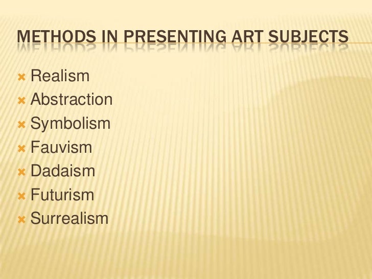 methods of presenting art subject Determination of subject matter through naming iconographic elements, eg, historical event, allegory, mythology, etc b selection of most distinctive features or. methods of presenting art subject Determination of subject matter through naming iconographic elements, eg, historical event, allegory, mythology, etc b selection of most distinctive features or.