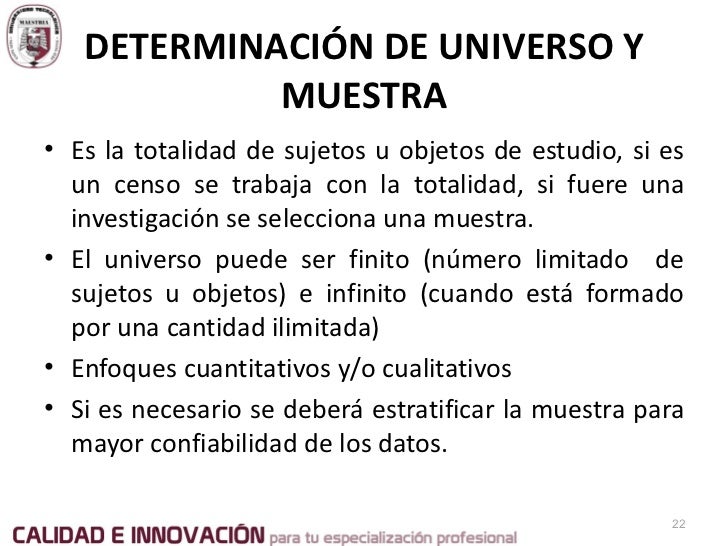 Determinación Del Universo Y Obtención De La Muestra