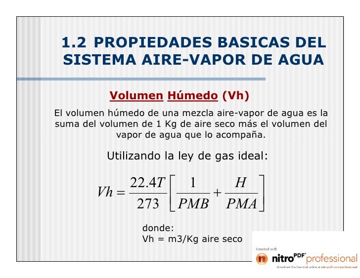 Mezcla aire vapor de agua