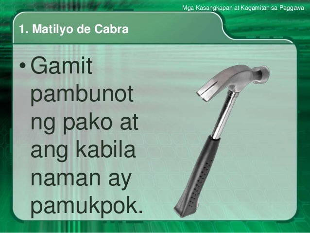 Mga kasangkapan at kagamitan sa paggawa