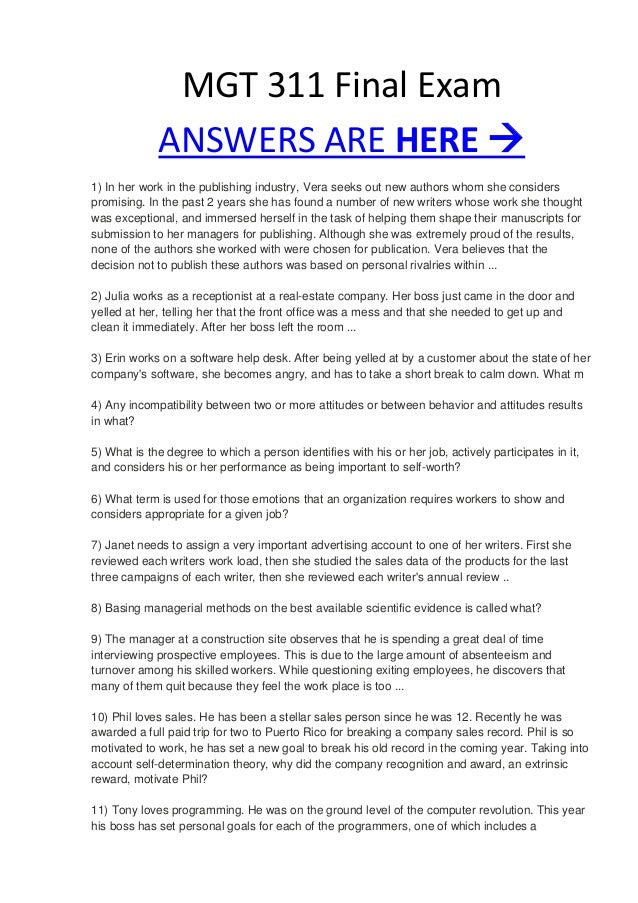 mgt 181 final exam guide Final exam study guide study guide: mgt 3013 - principles of organization from the university of oklahoma. mgt 181 final exam guide Final exam study guide study guide: mgt 3013 - principles of organization from the university of oklahoma.