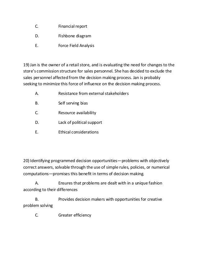 Critical thinking competency examination