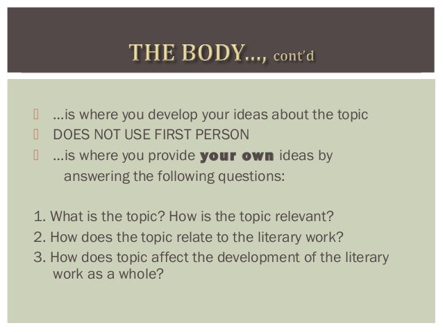 [PDF]HOW TO WRITE A LITERARY ANALYSIS ESSAY