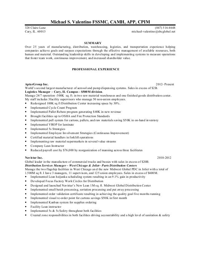 warehouse objective for resumes
