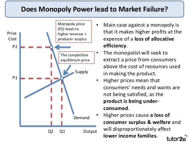 Which Of These Is Not A Source Of Market Failure Tutor2u - Market Failure – Monopoly Power