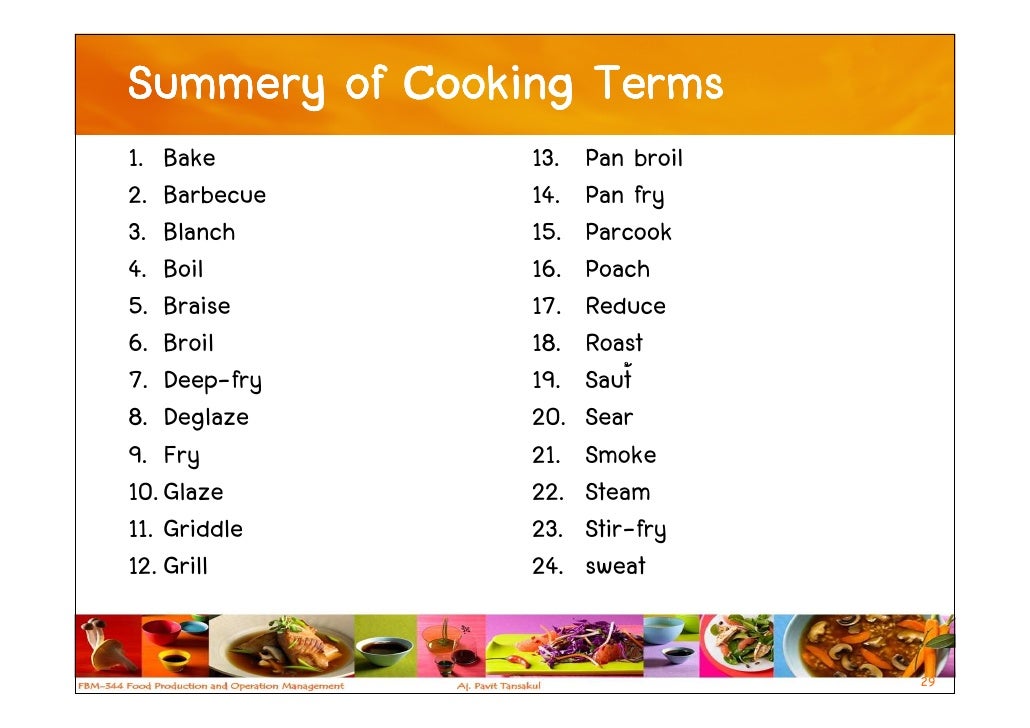 Week 4 Basic Cooking Principle & Mise En Place