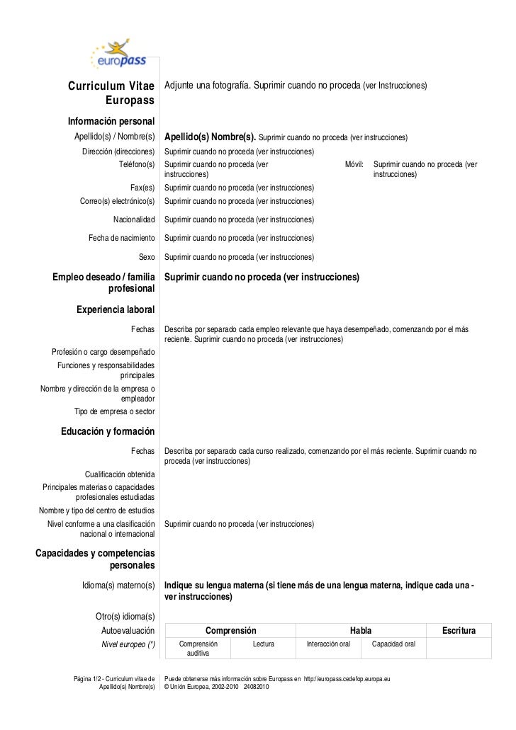 <strong>Curriculum Vitae</strong> (<strong>CV</strong>) <strong>Template</strong> - thebalancecareers.com Europass cv template