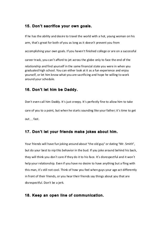 Dating older men advice