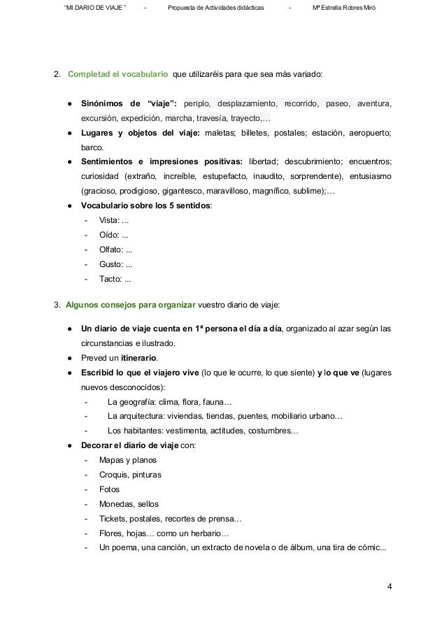 diario de viaje