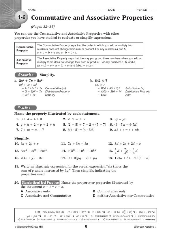 Printables Glencoe Mcgraw Hill Algebra 1 Worksheet Answers glencoe mcgraw hill geometry worksheet answers plustheapp worksheets thedesigngrid algebra 2 answer key 1 7 keys