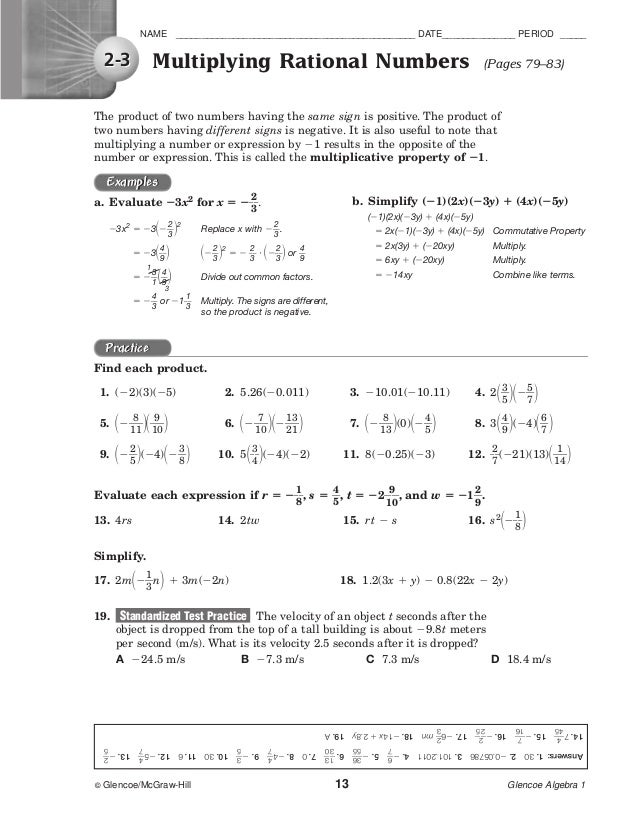 worksheet doc   prime factors Worksheet Glencoe algebra worksheet 1  exponents Exponents  doc